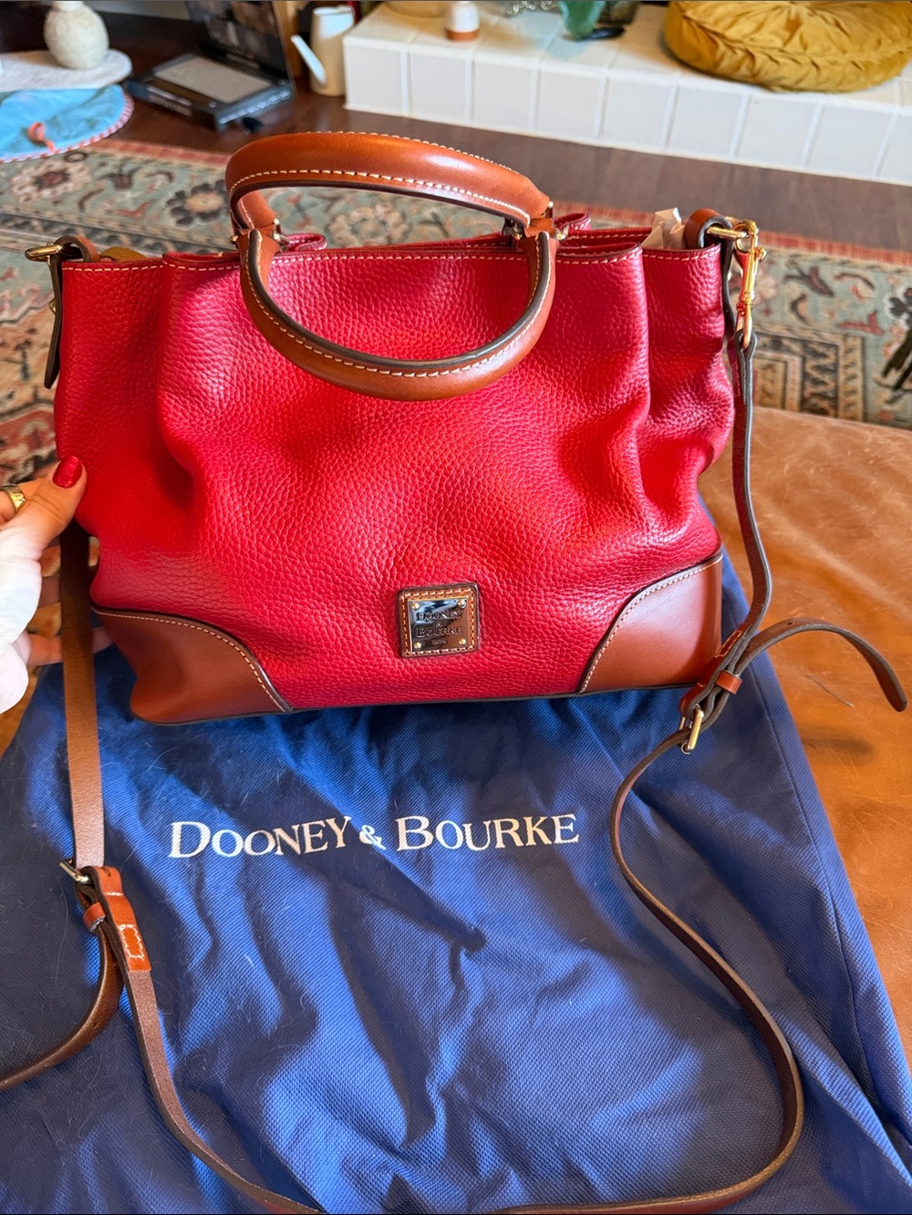 Dooney & Bourke Brenna Red pebble leather bag